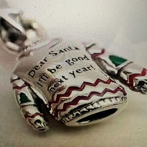 Authentic Pandora #793596C01 Christmas Sweater Dangle Charm‎ Multicolor